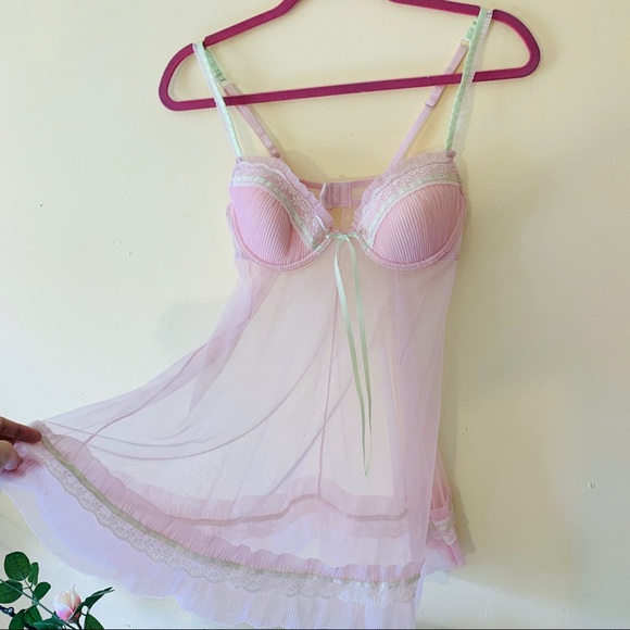 Vintage Lingerie Baby Doll Sheer Pastel Gown - Picture 2 of 4